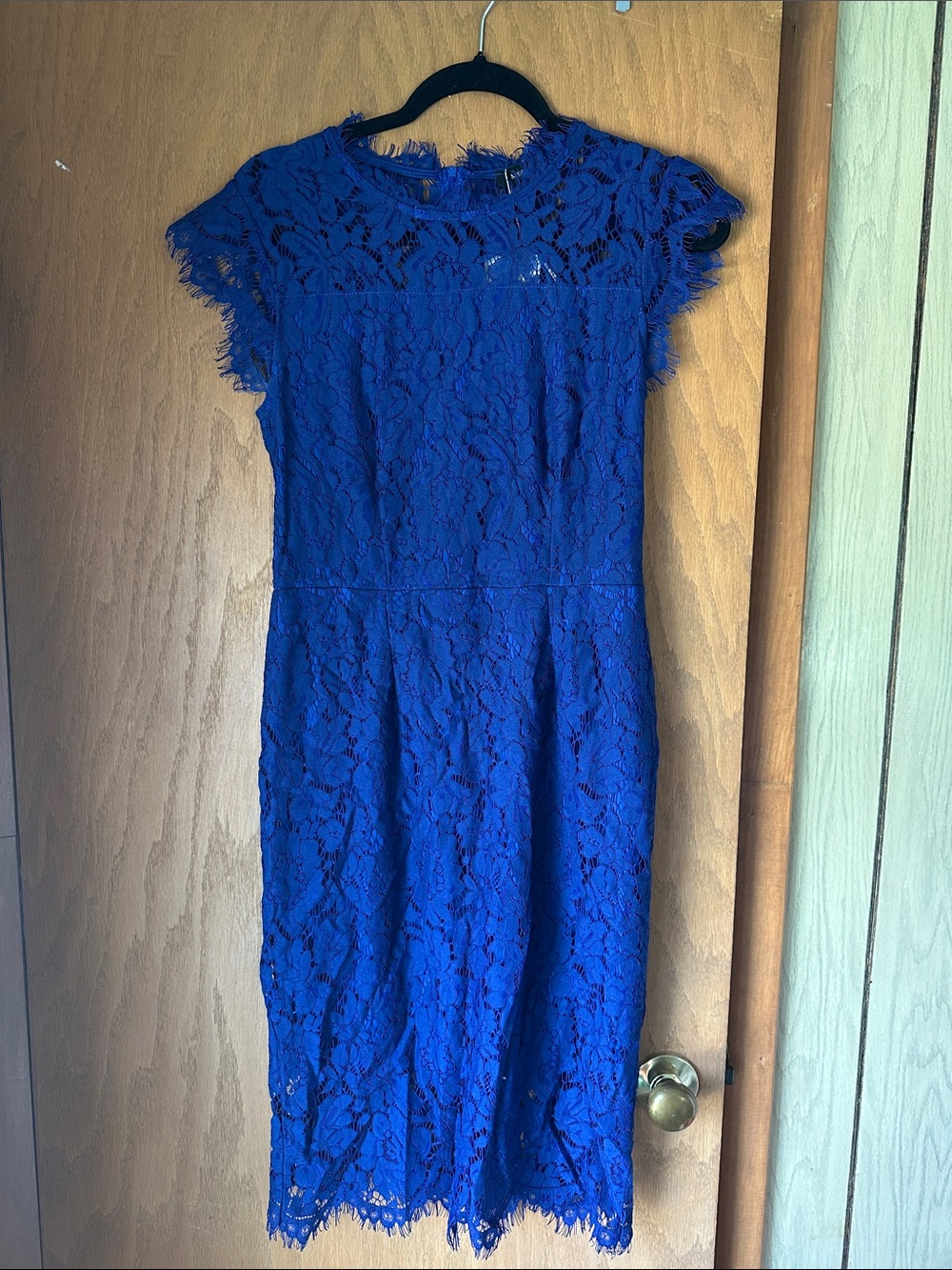 Women's Cobalt Blue Lace Midi Dress